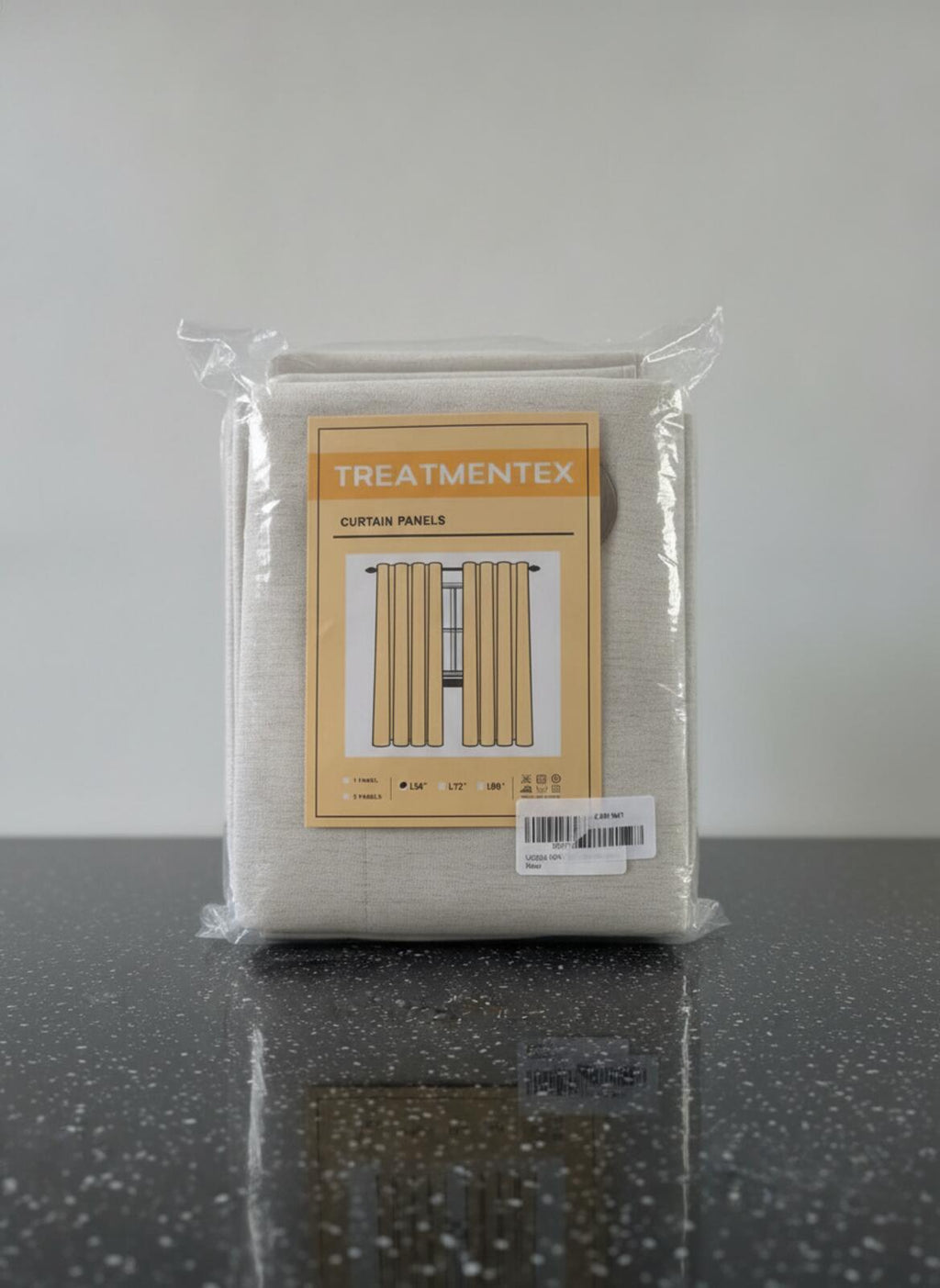 Treatmentex Curtain Panels W50x54L Cream Eyelet Drapes, 2 panels