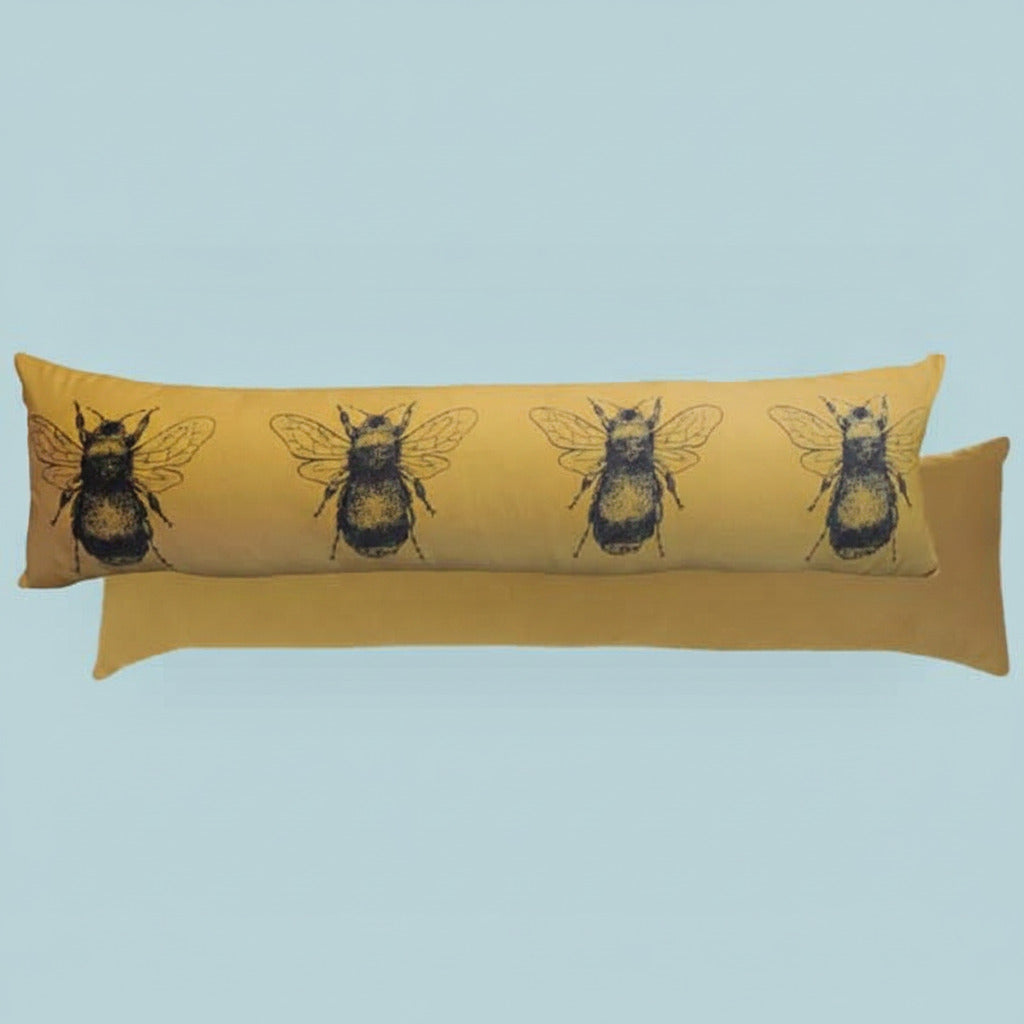 The Evans Lichfield Velvet Gold Bee Draught Excluder