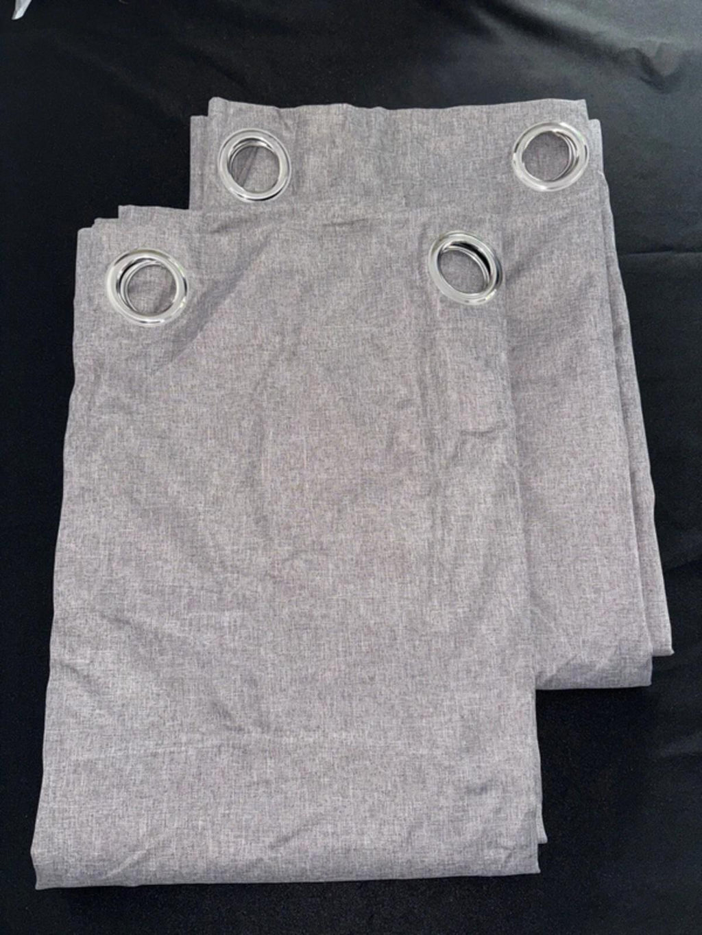 Faux Linen blackout Curtains Grey 90Wx72L