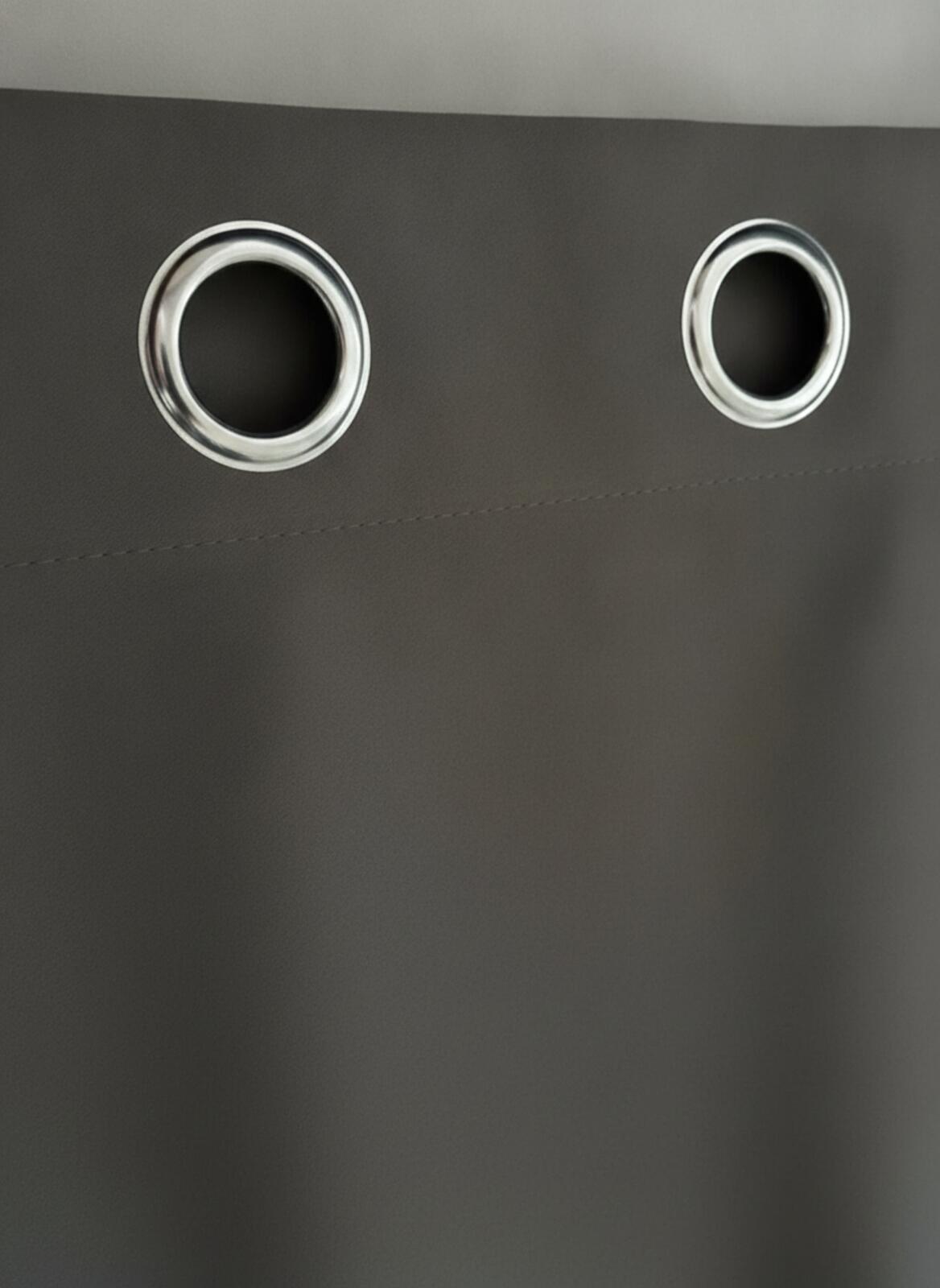 PONY DANCE Blackout Curtains 42W x 45L in Eyelet Top Panel Pair Black