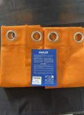 Bright Orange Eyelet Curtains 46" Wide by 54" Drop