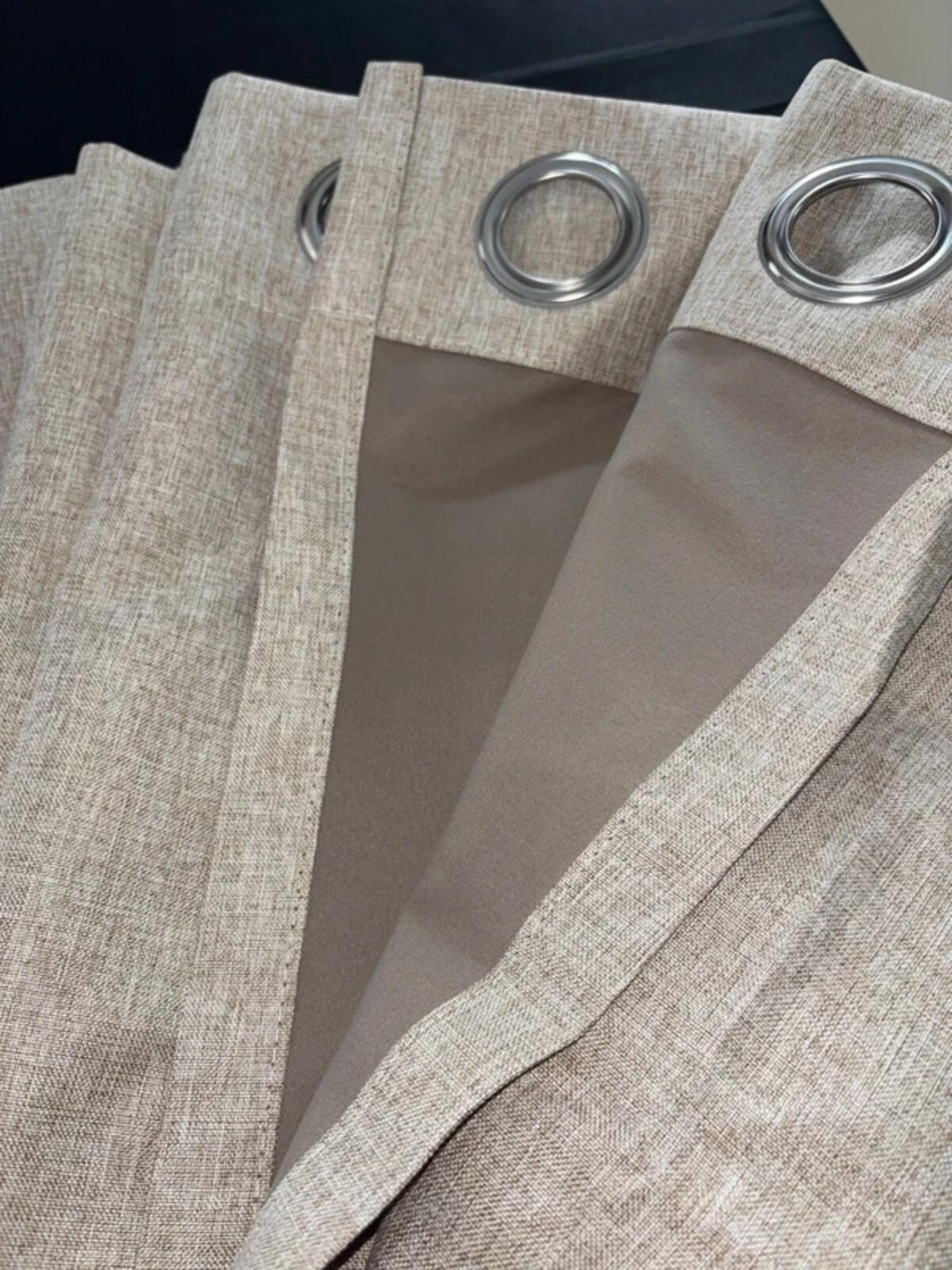 Deconovo 💯 Blackout Curtains Faux Linen pale Khaki W66 x L54 Inch One Pair