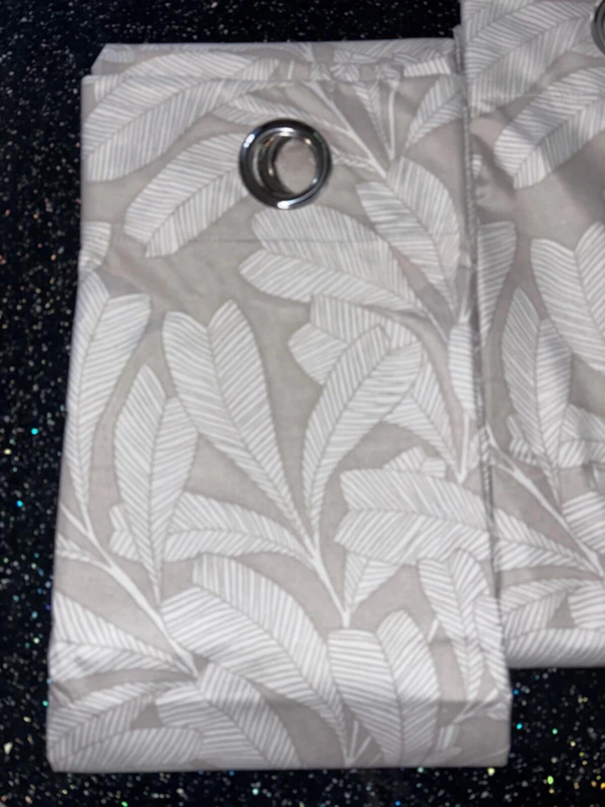 Leaf Pattern Blackout Curtains 2 panels 66Wx72L