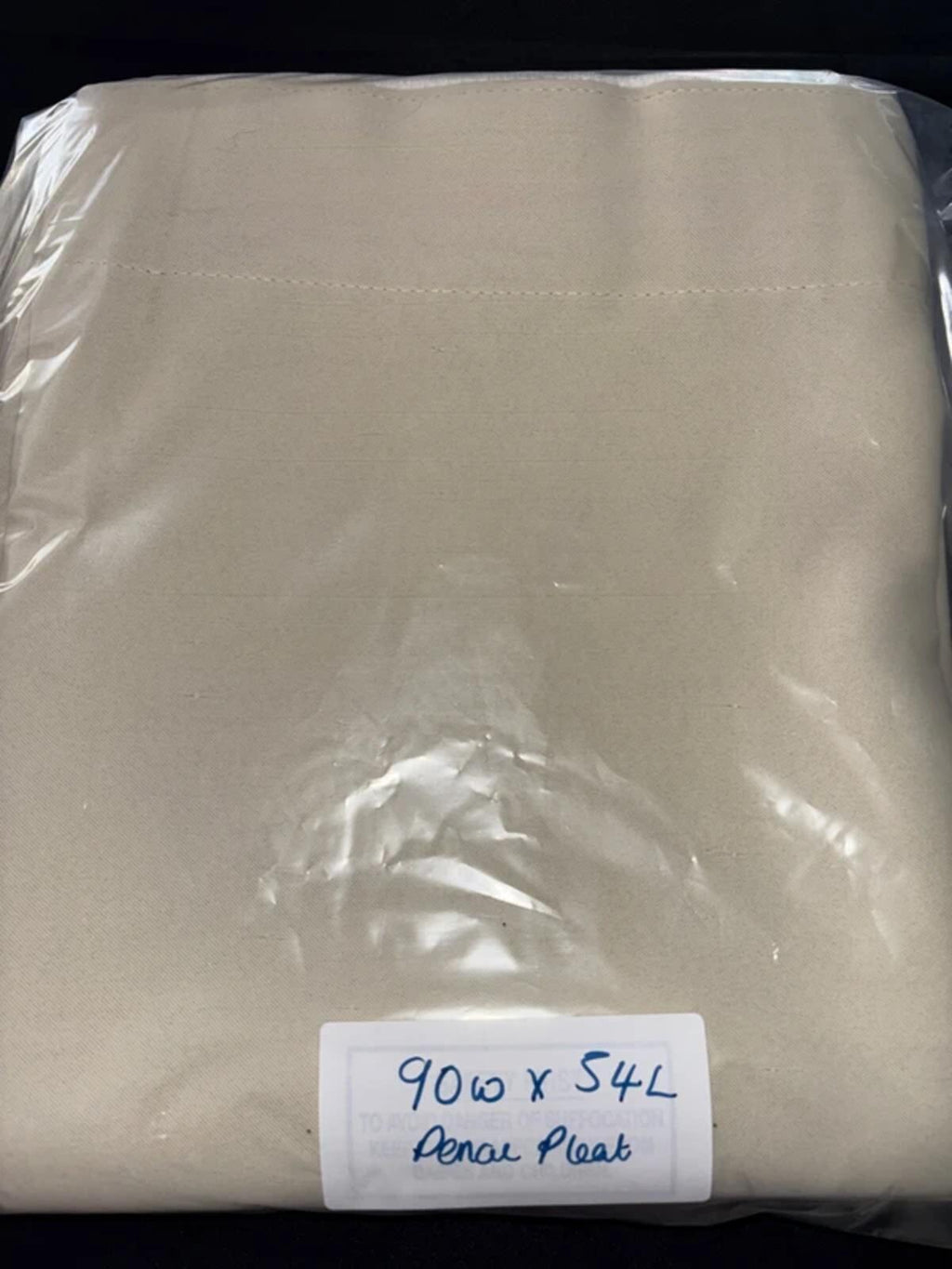 Light Beige Pencil pleat Curtains 90Wx54L 2 panels