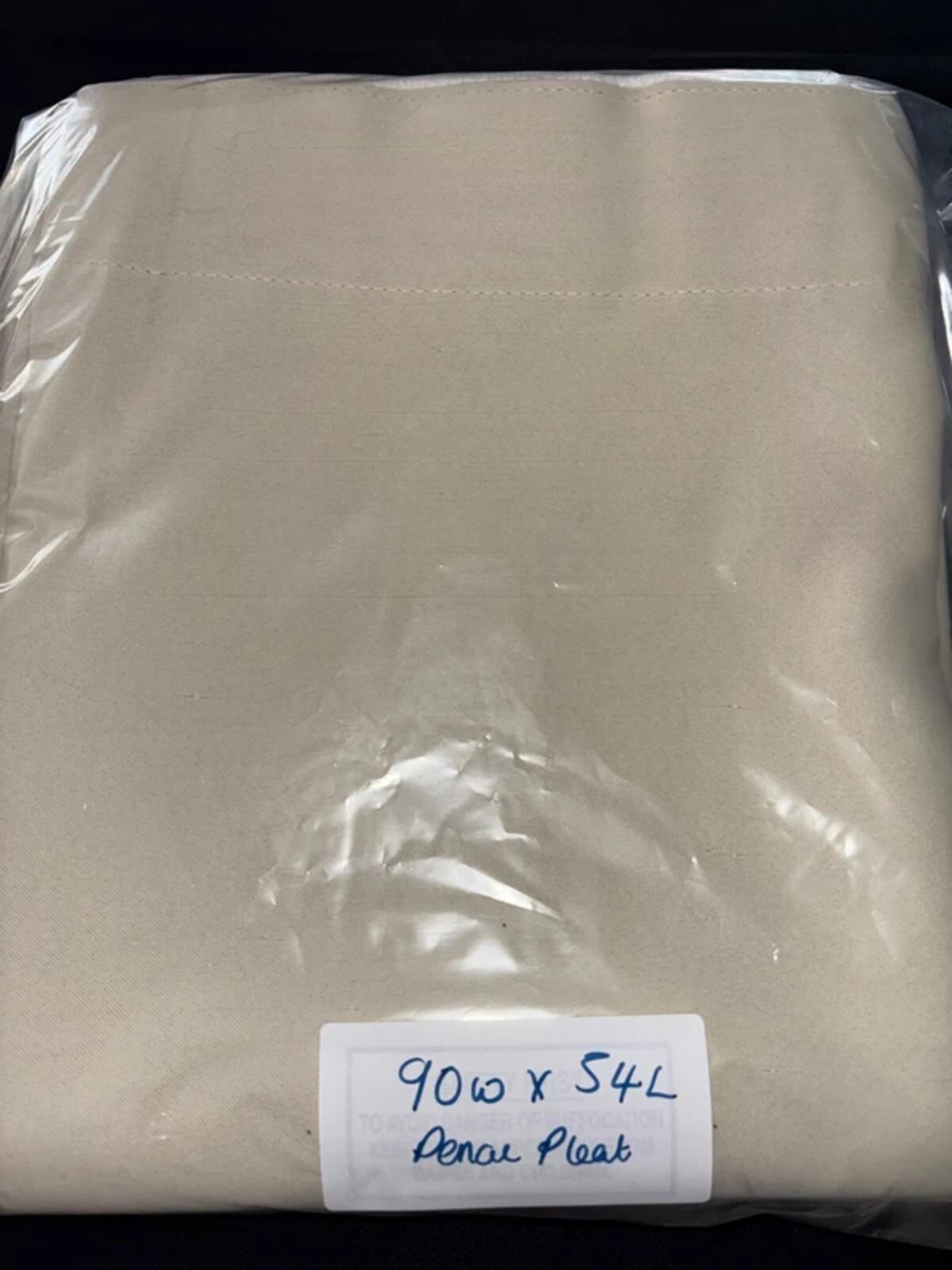Light Beige Pencil pleat Curtains 90Wx54L 2 panels