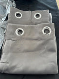 Deconovo Light grey Eyelet Curtains  2 panels each 66Wx54L