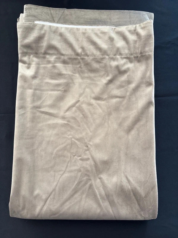 Mink Velvet Pencil pleat Curtains 52Wx84L inches x 2 panels