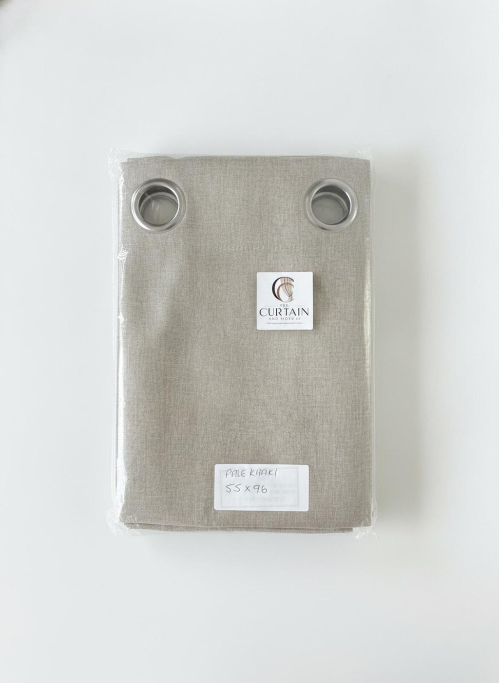 Faux Linen full blackout Curtains Pale Khaki 55W x 96L Inch x 2 panels
