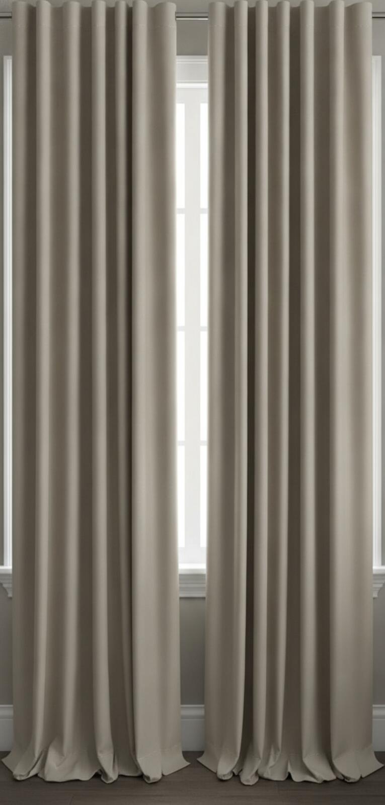 Extra Wide Full Blackout Curtains in Pumice Stone 90Wx72L inches