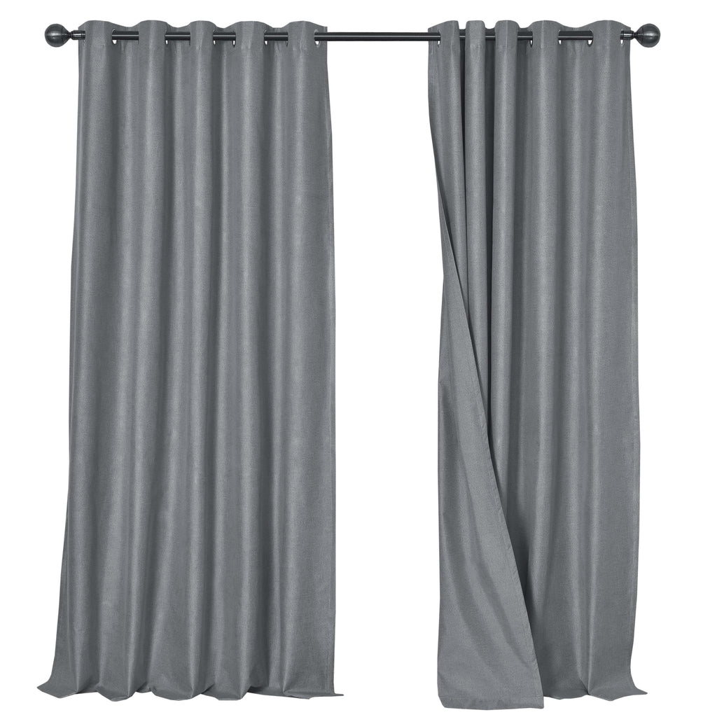 OLIVIA ROCCO Blackout Linen Eyelet Curtains: NATURAL / 90" (WIDTH) x 90" (DROP)