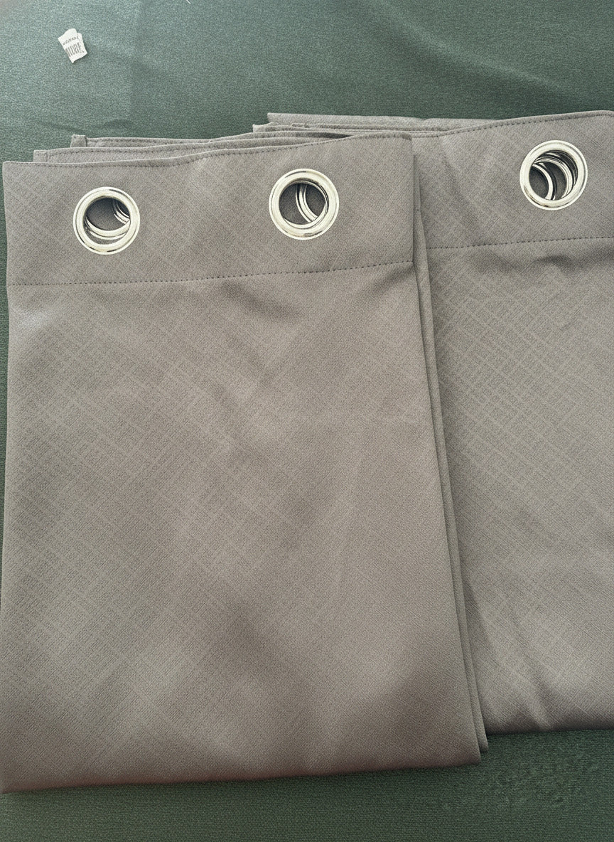Luxury fabric Grey Curtains 52Wx84L x2 panels