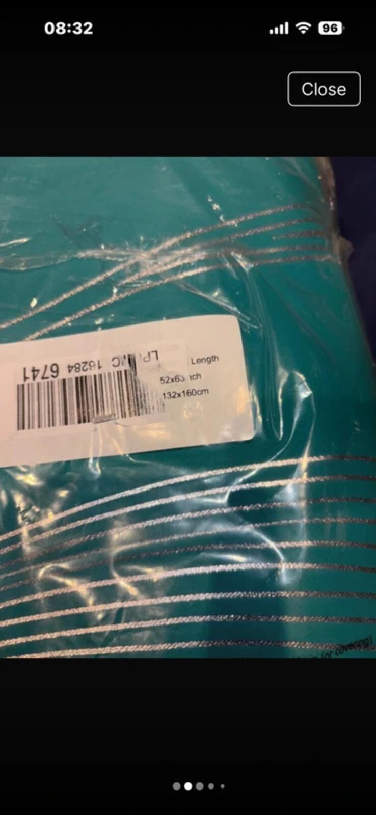 Blackout Turquoise with silver Wave Curtains 52Wx63L 2 panels