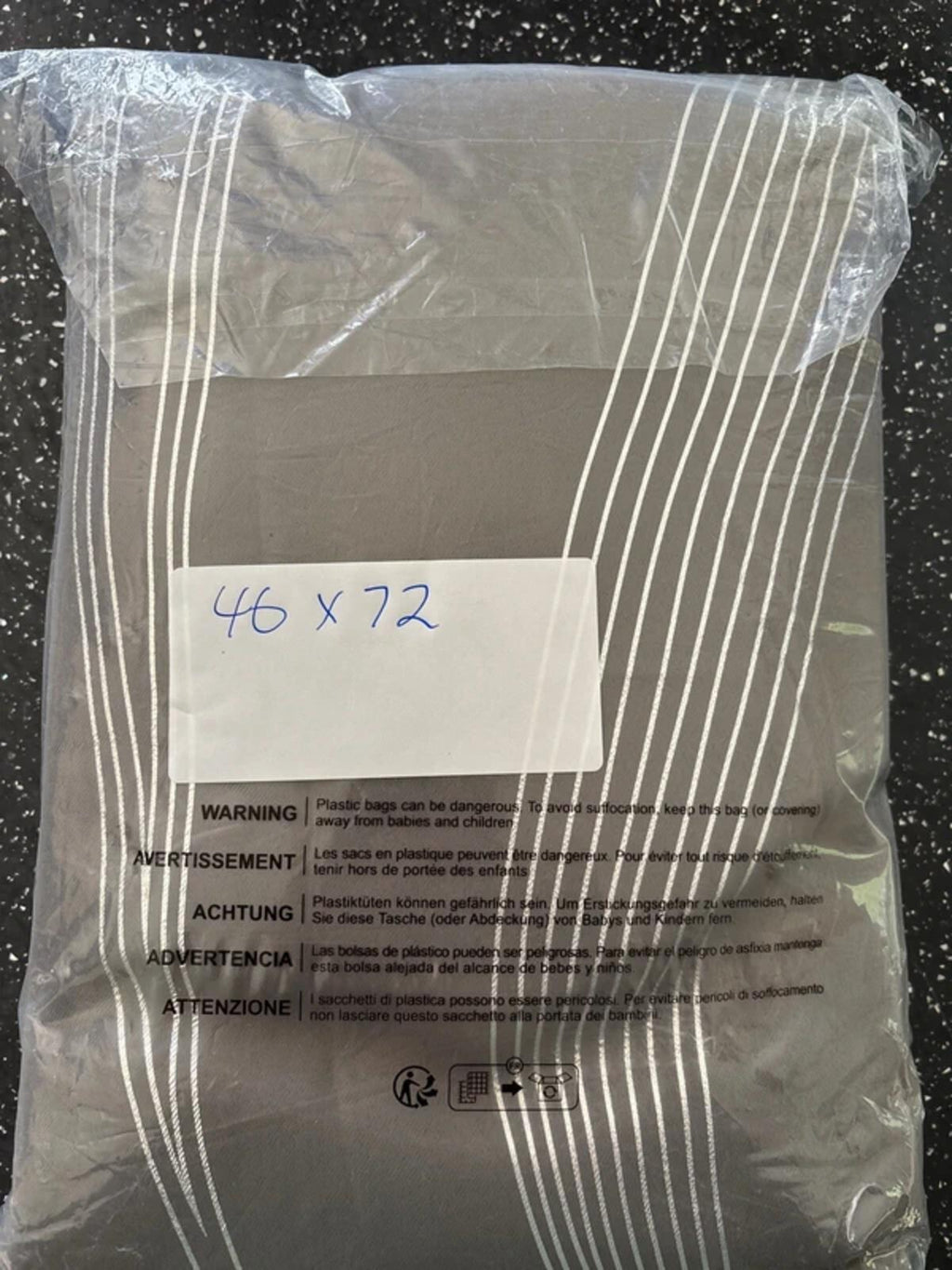 Grey with Silver wave Curtains 46Wx72L 1 pair