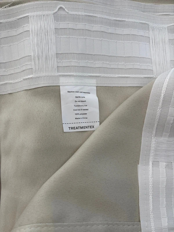 Light Beige Pom Pom Curtains 50Wx90L - 2 panels