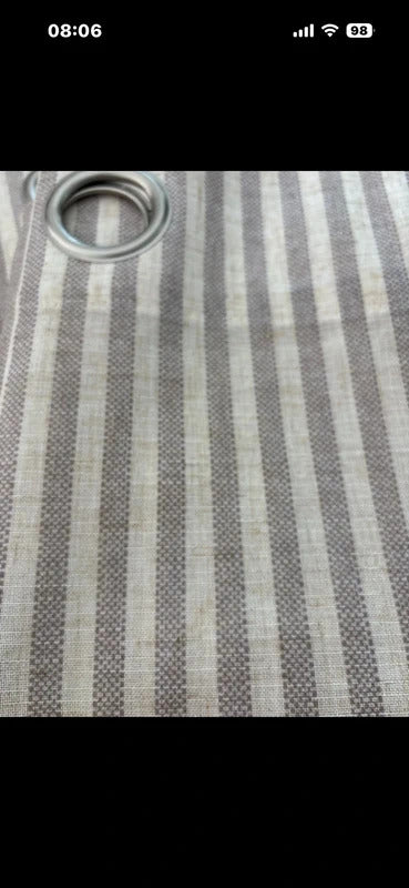 Linen Blend Taupe on Beige Stripe Curtains 50Wx84L inches 2 panels no low offers