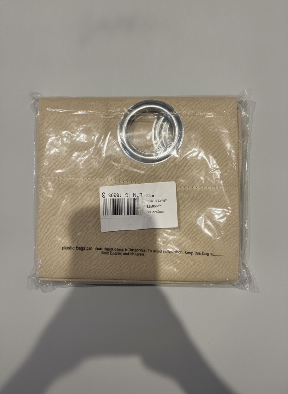Deconovo Beige Grommet Curtain Panel W140 x L245cm