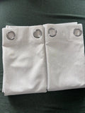 💯 Blackout Faux linen Greyish white Curtains W66 x L72 Inch One Pair