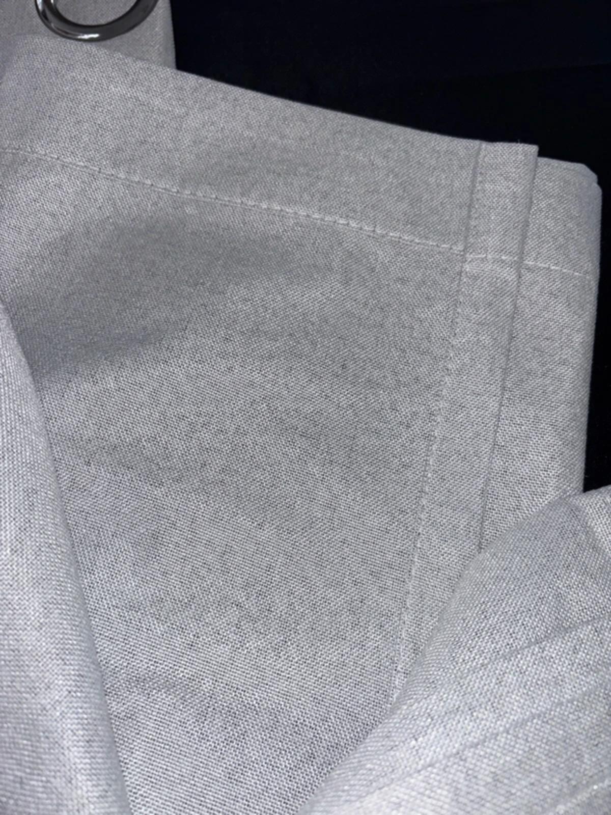 Faux Linen textured Greyish White 💯 Blackout Curtains 52Wx72L inches