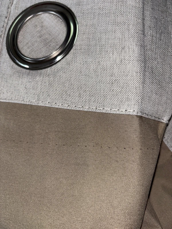 💯 Blackout Faux linen Greyish white Curtains W66 x L72 Inch One Pair
