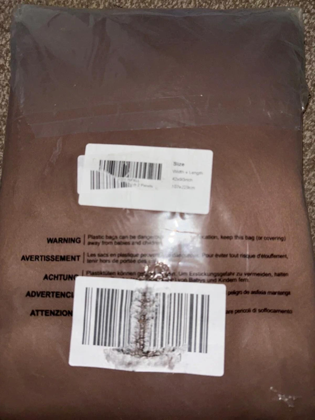 Pair of super soft thermal Blackout Curtain’s in Chocolate 42Wx90L [COPY]