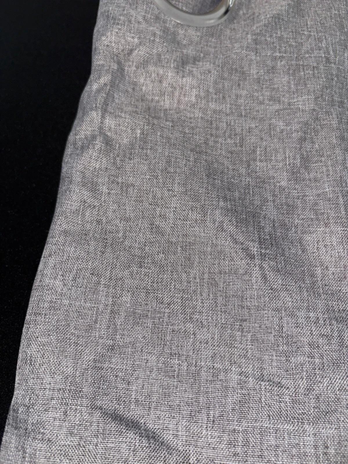 Faux Linen blackout Curtains Grey 90Wx72L
