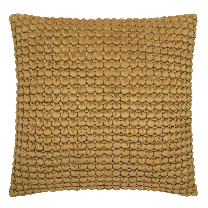 Bobble  Filled Cushion  in  Ochre 55 x 55cm