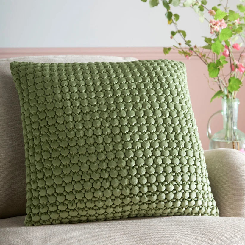 Bobble Filled Cushion in Olive 55 x 55cm