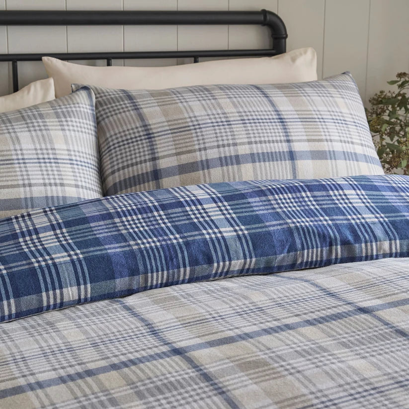 Bennet Check Duvet Cover Set in Navy