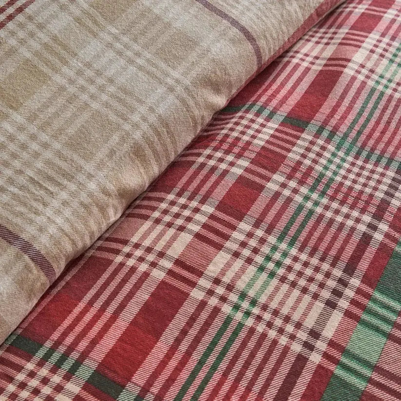 Bennet Red Check 100% Brushed Cotton Duvet Cover Set Dreams & Drapes