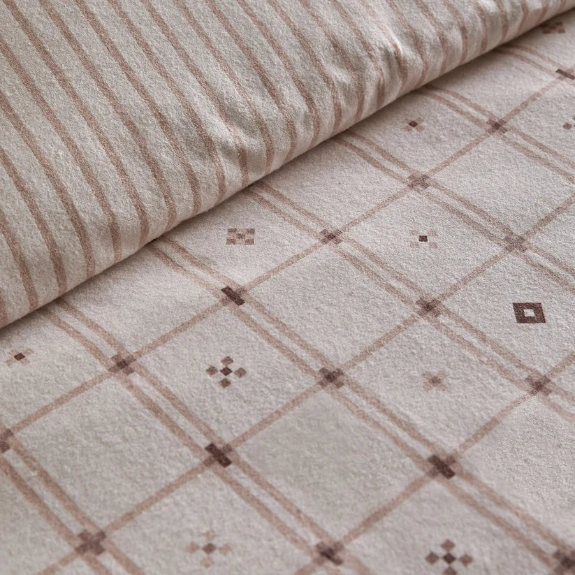 Cottage Check Duvet Cover Set in Natural