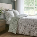 Dreams & Drapes Falling Leaf green brushed cotton duvet cover set