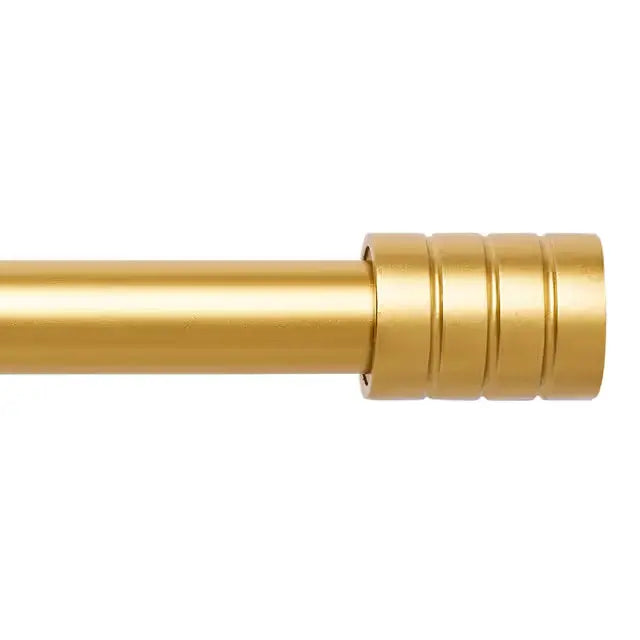 Gold extendable curtain pole 76cm to 200cm with end cap finial