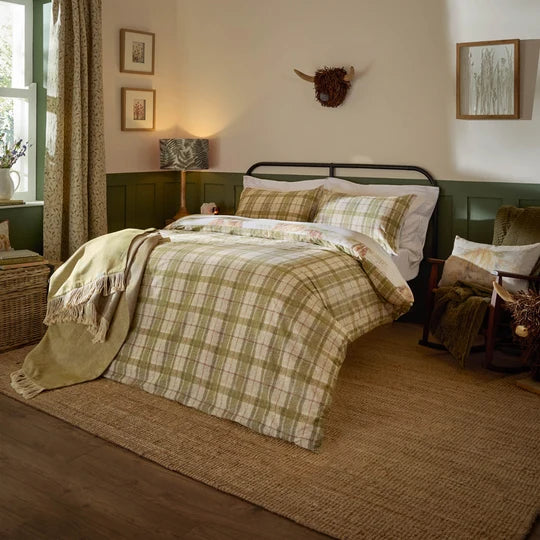 Voyage Maison Highland Cattle 100% Cotton Reversible Duvet Cover Set Multi-colour
