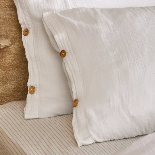 Lark Muslin 100% Cotton Duvet set in White