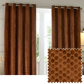 Neptune Fully Lined Velvet Eyelet Curtains Pair in Copper
