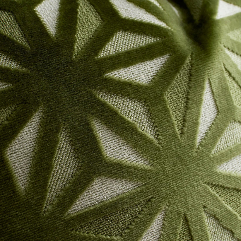 Star Geo filled  Cushion in Olive Green 43 x 43 cm