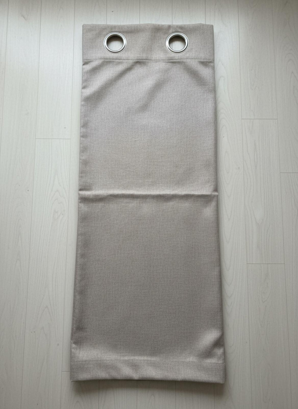 Deconovo Taupe Linen Eyelet Curtains 46W x L54  one Pair