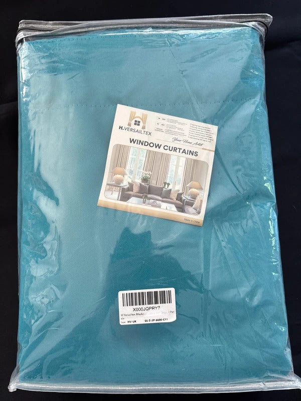 Teal Pencil Pleat curtains 66Wx90L inches - 1 pair