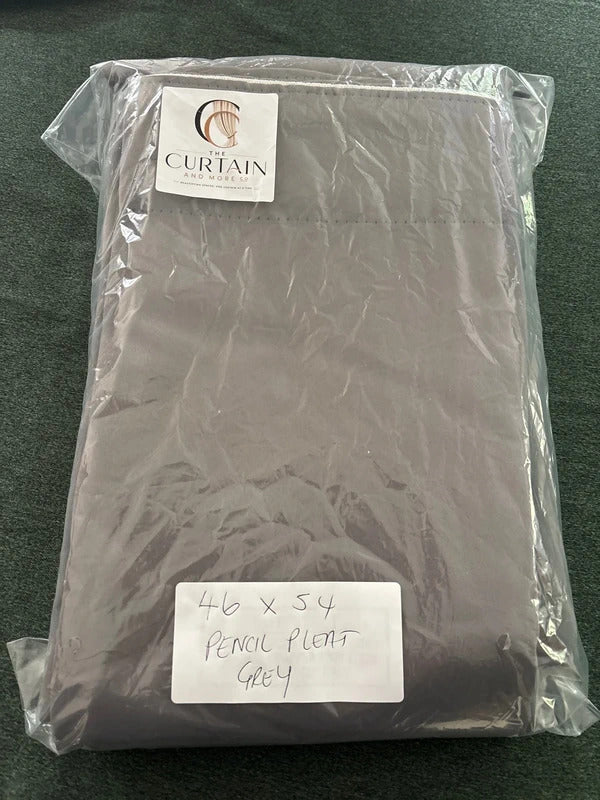 Grey Pencil pleat Curtains 46Wx54L inches x 2 panels