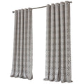 OLIVIA ROCCO Luxe Geo Velvet Eyelet Curtains Champagne: CHAMPAGNE / 66" (WIDTH) x 90" (DROP)