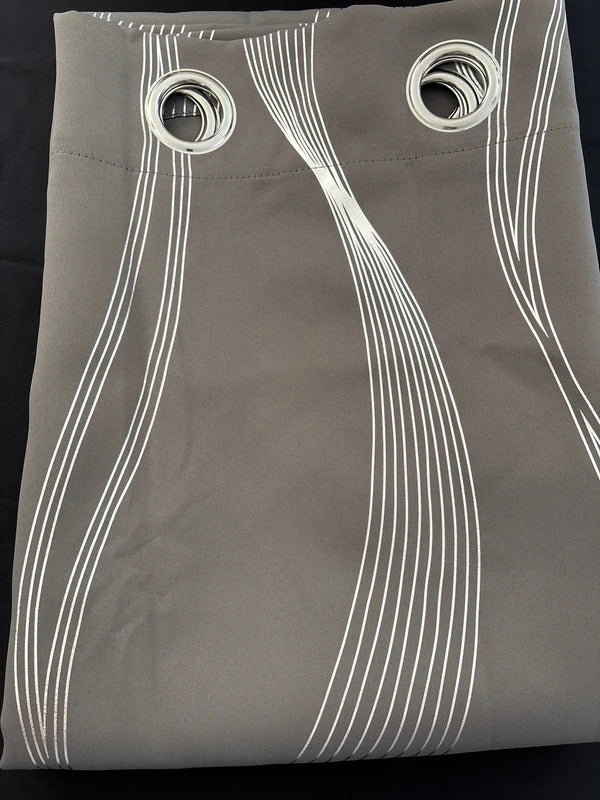 Deconovo Grey with Silver Wave 66Wx72L inches x 2 rrp£45