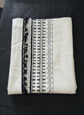 💯 cotton Geometric Pattern with Tassels – Black & Cream  each panel 150x160cm