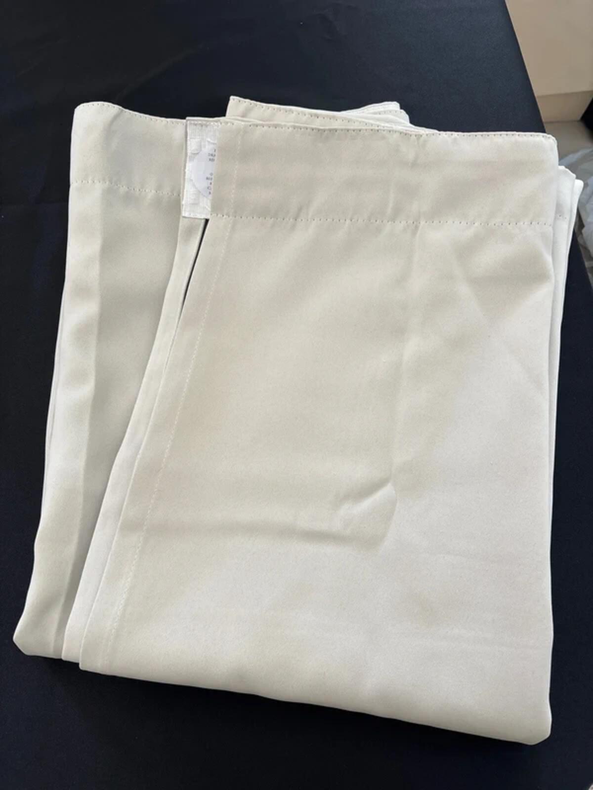 Pencil Pleat Blackout Curtains Thermal Insulated 46Wx72in Drop 2 Panels – Beige