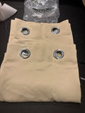 Super Soft  Eyelet Blackout Curtains 90" Width x72 Drop, 1 Pair, Beige rrp £46