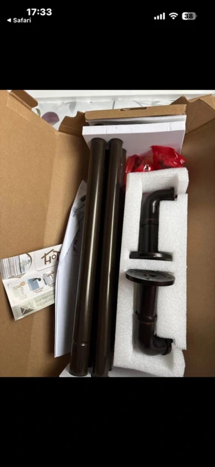 Industrial style Bronze Curtain pole 80cm -148cm