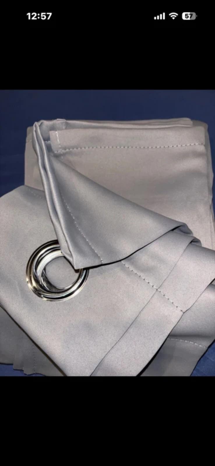 Pair of super soft Grey Blackout curtains 46Wx63L