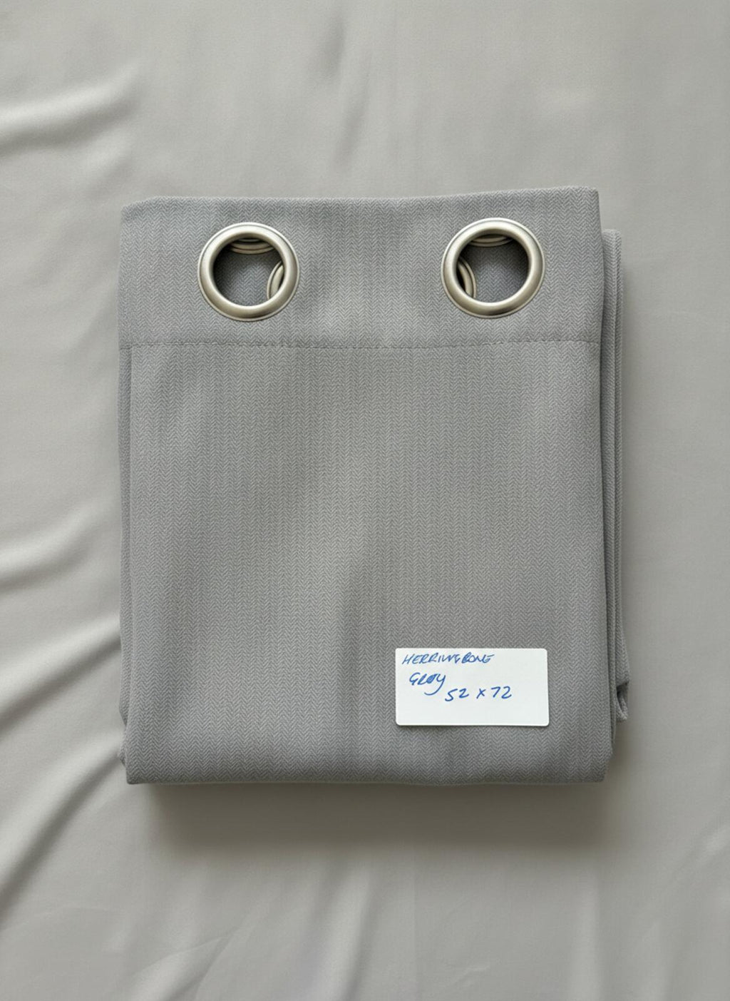 Textured Herringbone Curtains in Grey 52Wx72L