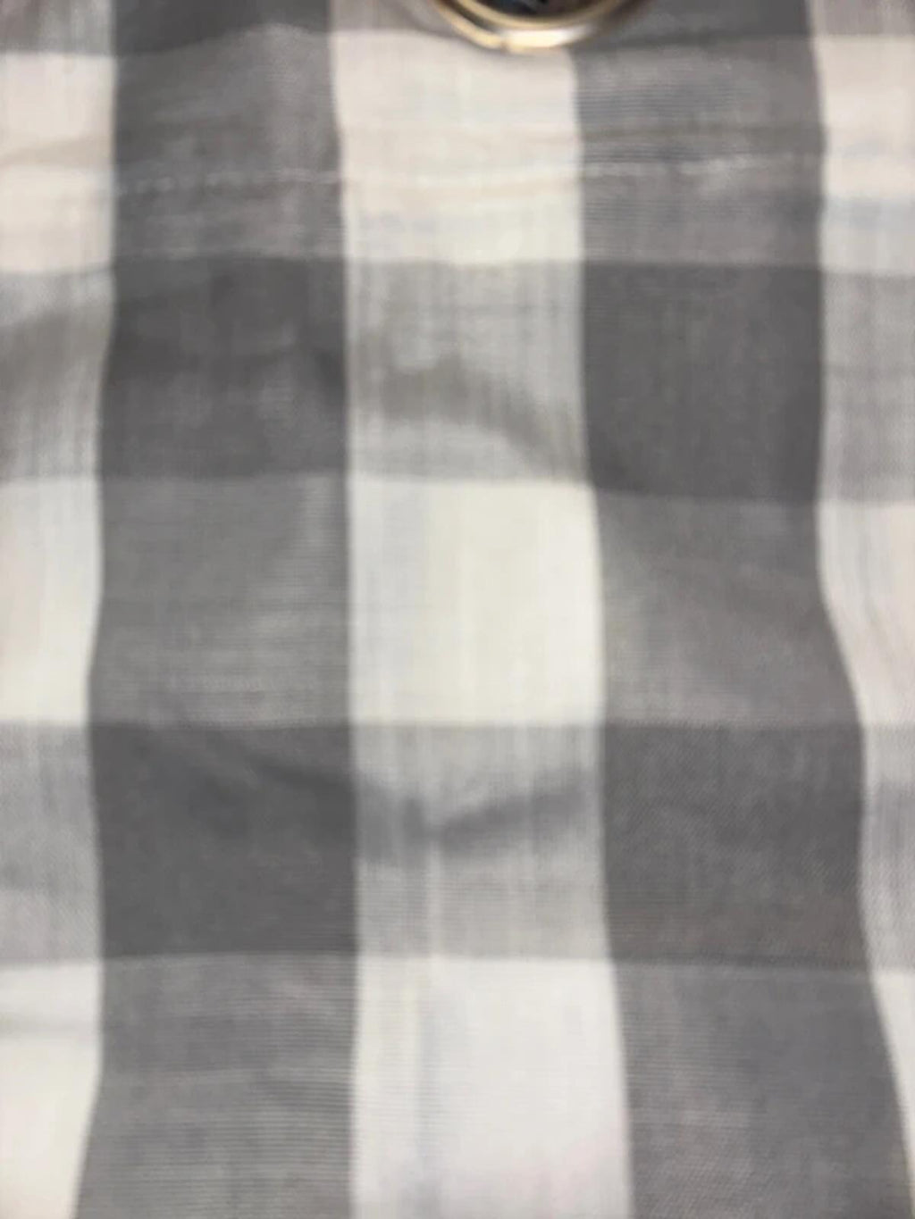 Grey White Gingham  semi Sheer Curtains 60x72 Inch
