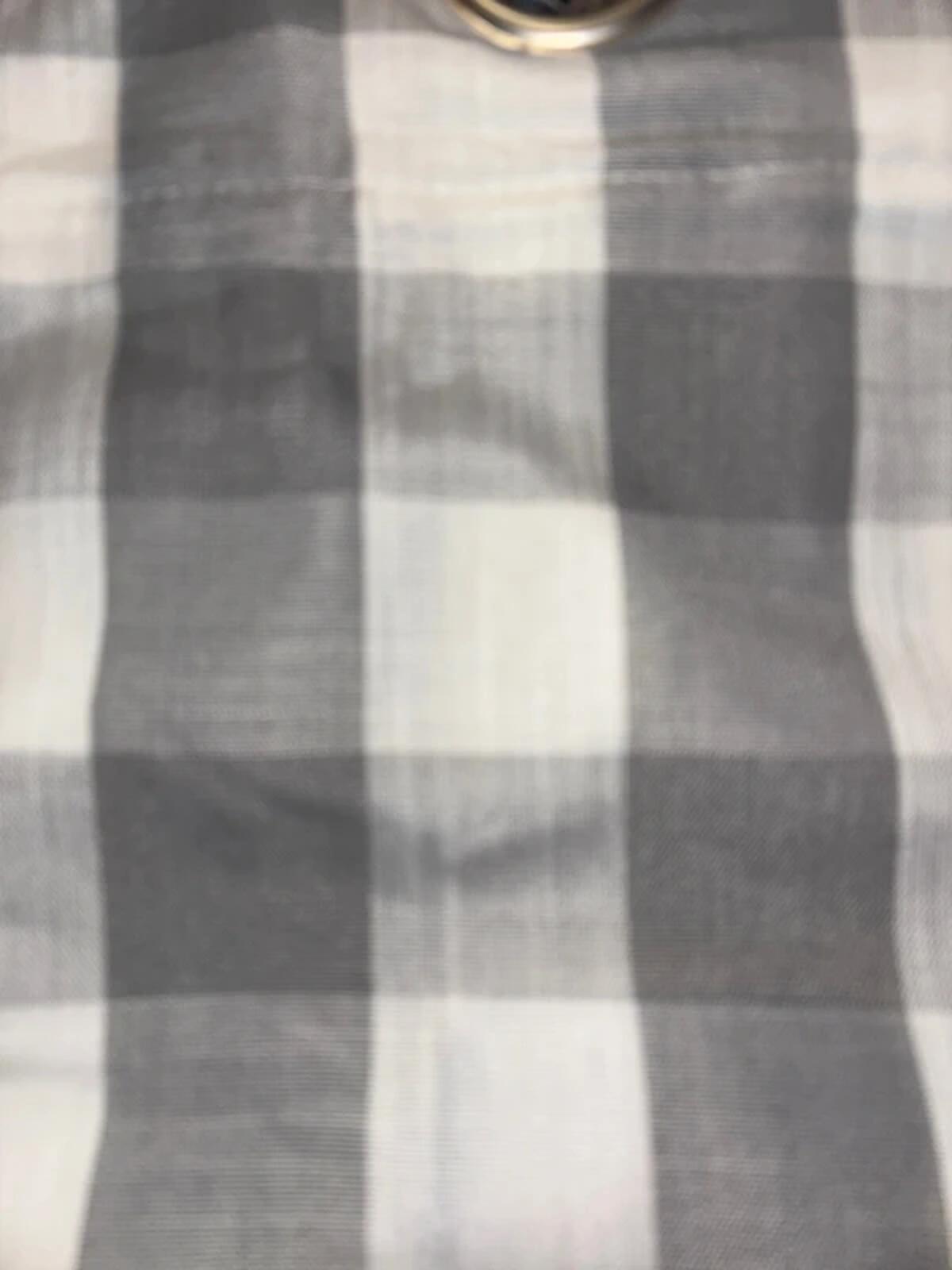 Grey White Gingham  semi Sheer Curtains 60x72 Inch