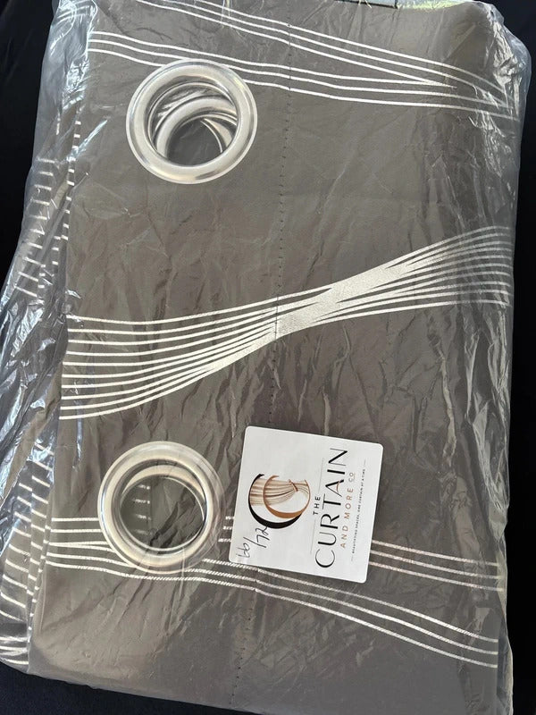 Deconovo Grey with Silver Wave 66Wx72L inches x 2 rrp£45